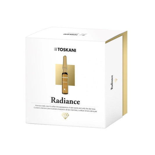 TOSKANI Radiance Ampoules pigmentacijai, skaistinimui, švytėjimui, 15x2 ml